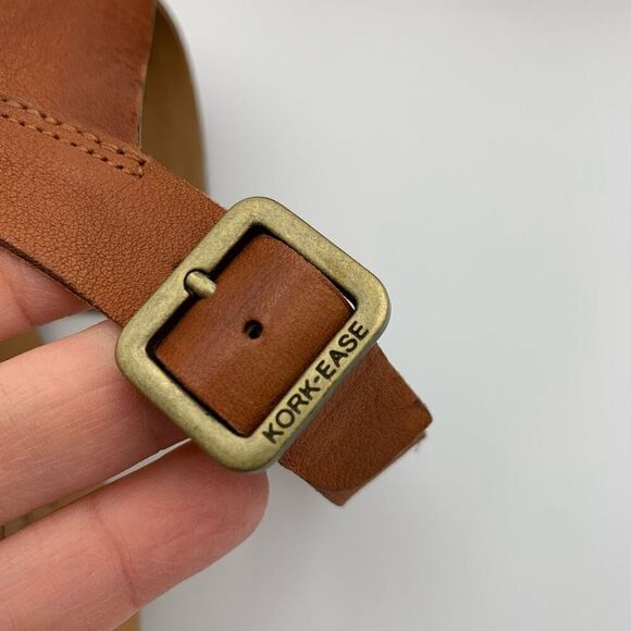 Kork-Ease Ashcroft Leather Wedge Sandal Etiope Brown Size 9 - Picture 9 of 12